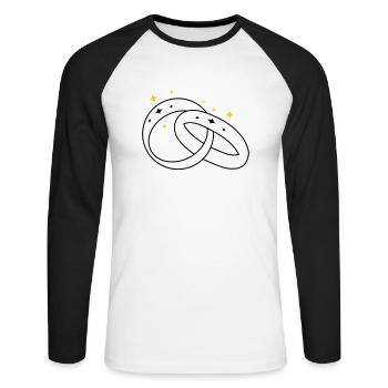 Alliances pour fiançailles2 - T-shirt baseball manches longues Homme - blanc/noir - Devant - Nik (191cm)
