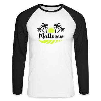 Majorca - Unisex Long Sleeve Baseball T-Shirt - white/black - Front - Nik (191cm)