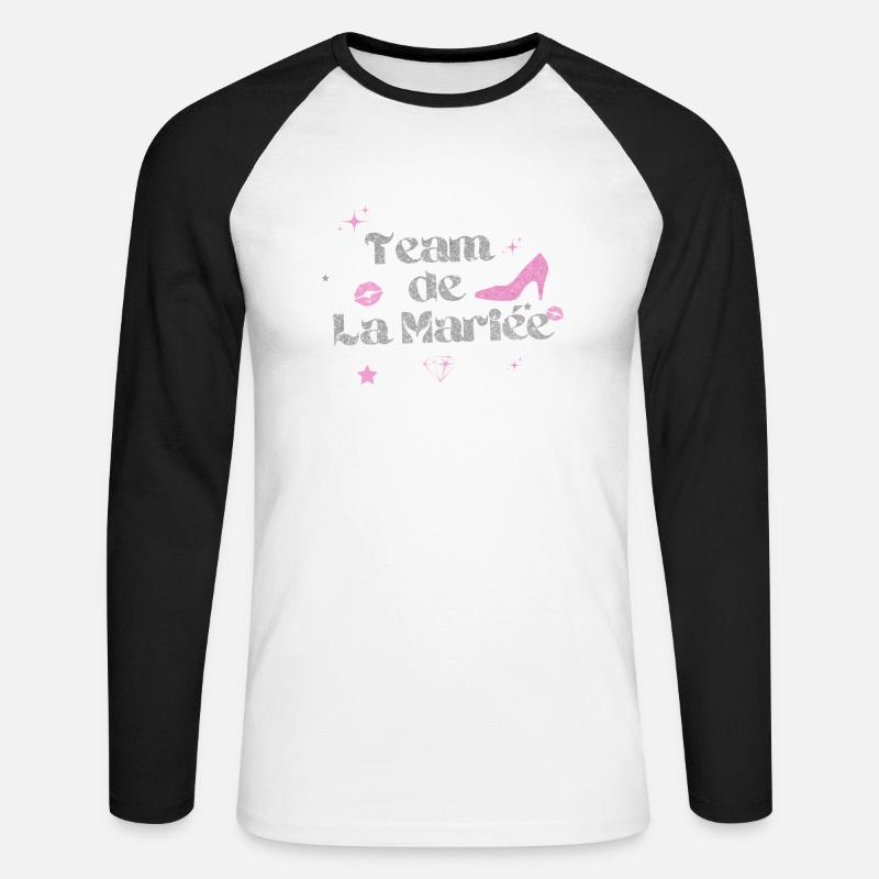 Das Team der Silberbraut - Unisex Baseballshirt langarm - Weiß/Schwarz