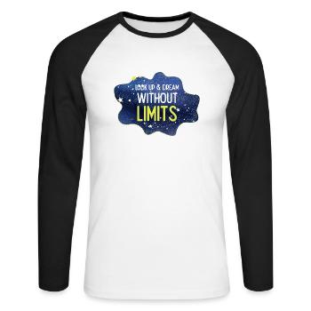 Look up and dream without limits - Unisex Long Sleeve Baseball T-Shirt - white/black - Front - Nik (191cm)