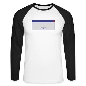 window_3colorok - Unisex Baseballshirt langarm - Weiß/Schwarz - Vorne - Nik (191cm)