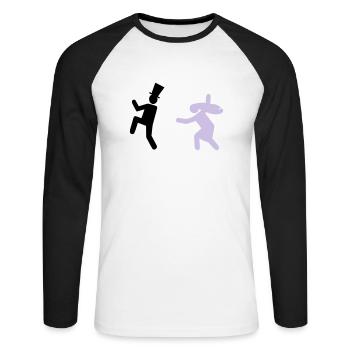 Running Groom - T-shirt baseball manches longues Homme - blanc/noir - Devant - Nik (191cm)