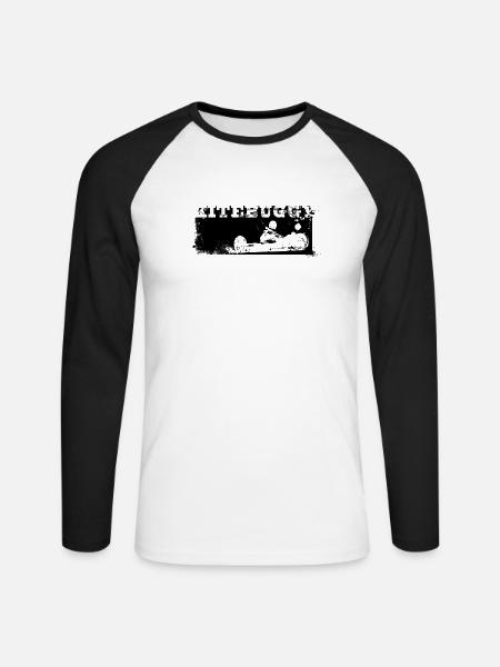 kite_vintage_black_bg - Unisex Baseballshirt langarm - Weiß/Schwarz