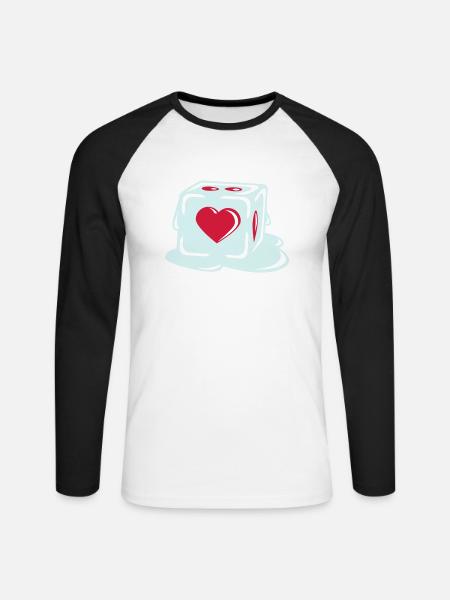 With Heart - Unisex Long Sleeve Baseball T-Shirt - white/black