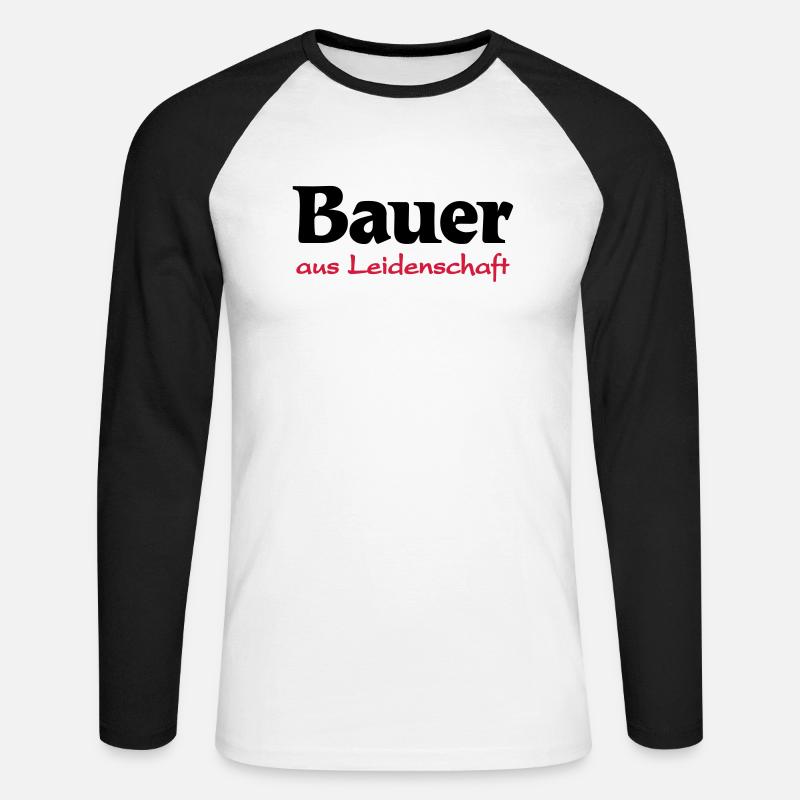Bauer-aus Leidenschaft - Unisex Baseballshirt langarm - Weiß/Schwarz