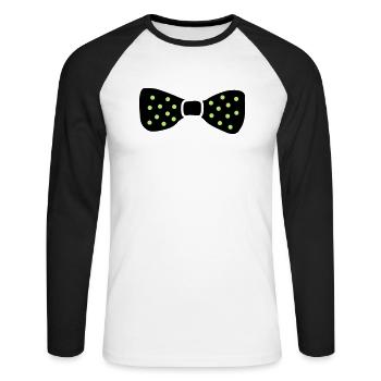 bow_tie - Unisex Baseballshirt langarm - Weiß/Schwarz - Vorne - Nik (191cm)