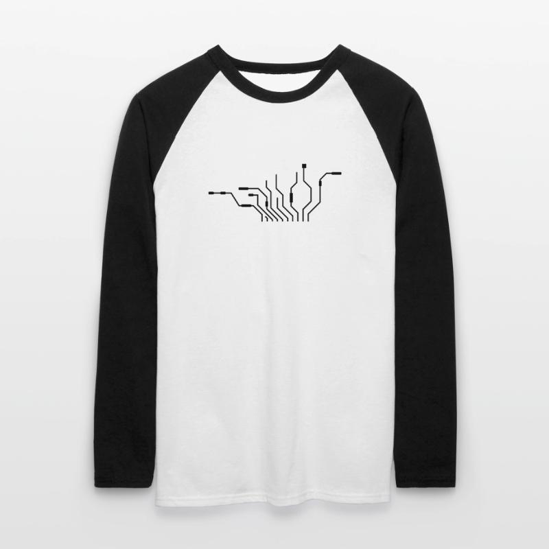 pc wires processor cpu wire cabling compu Unisex Long Sleeve Baseball T-Shirt