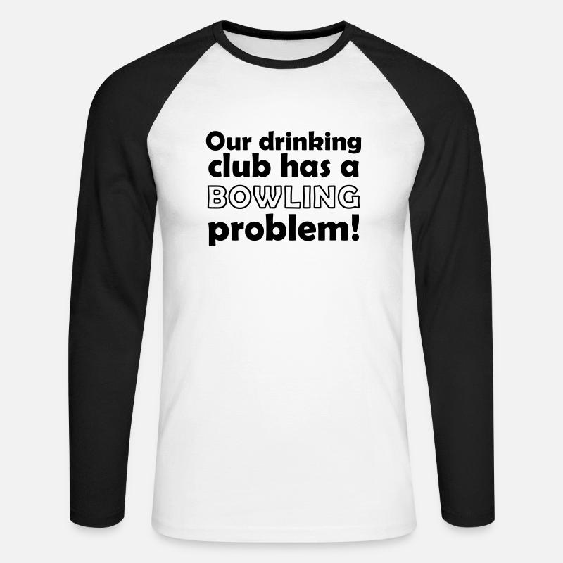 bowling problem - Unisex Baseballshirt langarm - Weiß/Schwarz
