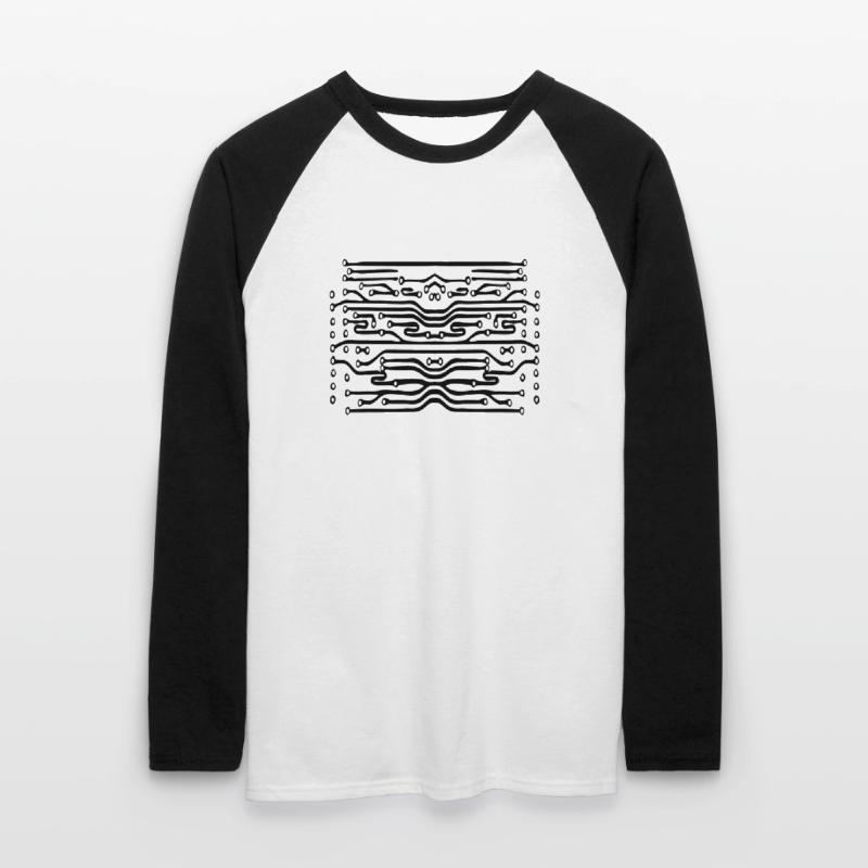 design lines microchip disk pattern cool lines Unisex Long Sleeve Baseball T-Shirt