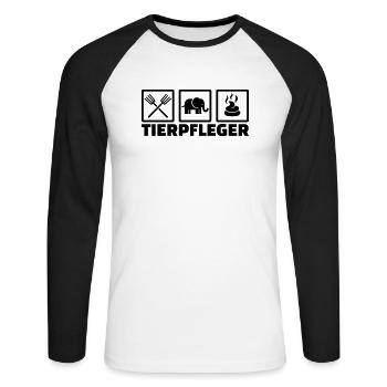 Tierpfleger - Unisex Baseballshirt langarm - Weiß/Schwarz - Vorne - Nik (191cm)