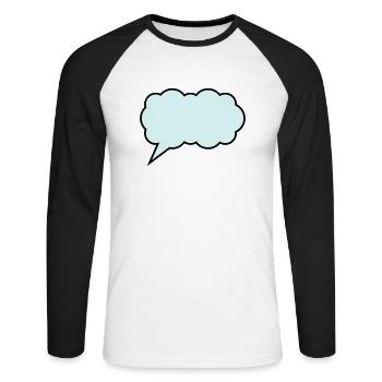 sprechblase cloud - Unisex Baseballshirt langarm - Weiß/Schwarz - Vorne - Nik (191cm)