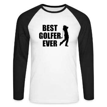 Best golfer ever gift sport golf hole - Unisex Long Sleeve Baseball T-Shirt - white/black - Front - Nik (191cm)