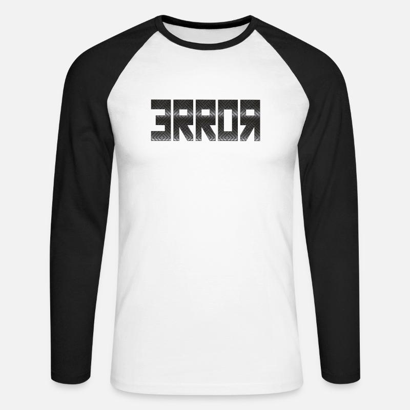 Fehler-Code - Unisex Baseballshirt langarm - Weiß/Schwarz