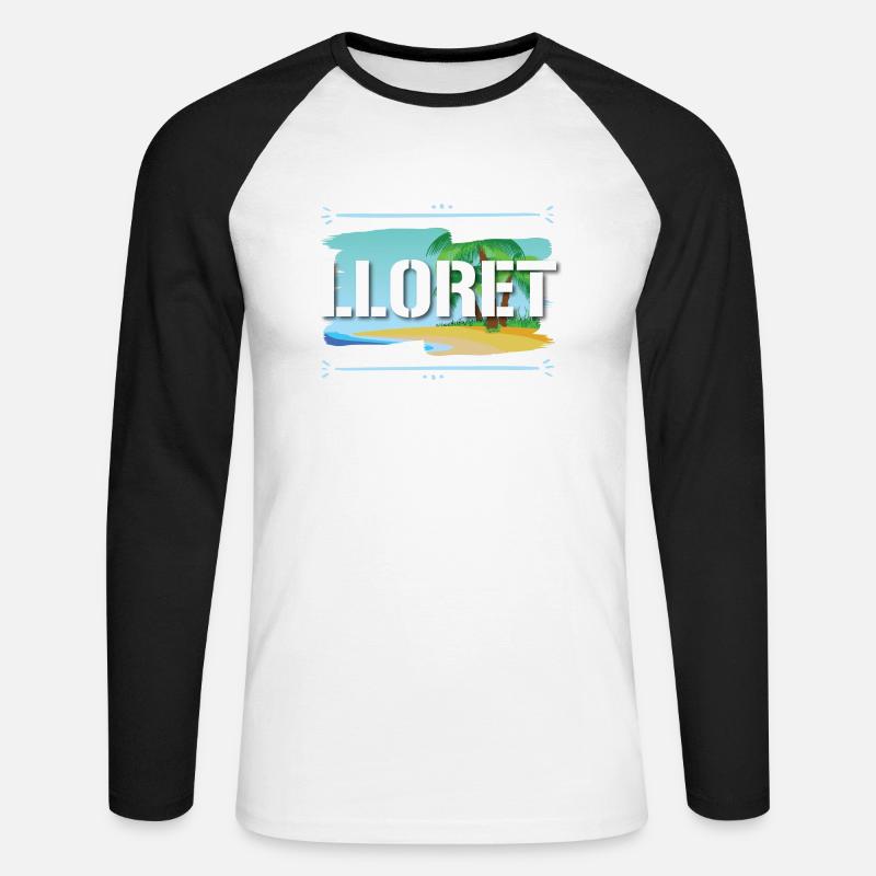 Lloret De Mar - Unisex Long Sleeve Baseball T-Shirt - white/black
