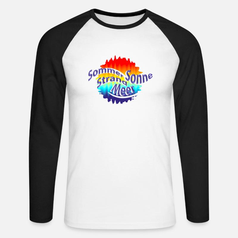Sommerfeeling - Unisex Baseballshirt langarm - Weiß/Schwarz
