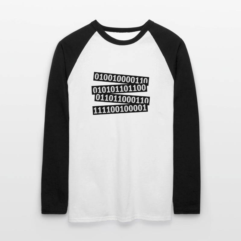 Langage de programme de code binaire T-shirt baseball manches longues Homme