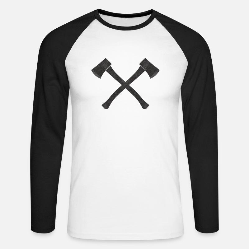 Ascia - Maglia da baseball a manica lunga da uomo - bianco/nero