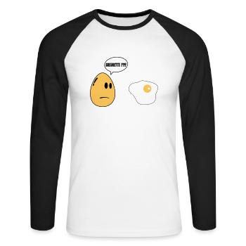 SISTER Ei - Unisex Baseballshirt langarm - Weiß/Schwarz - Vorne - Nik (191cm)