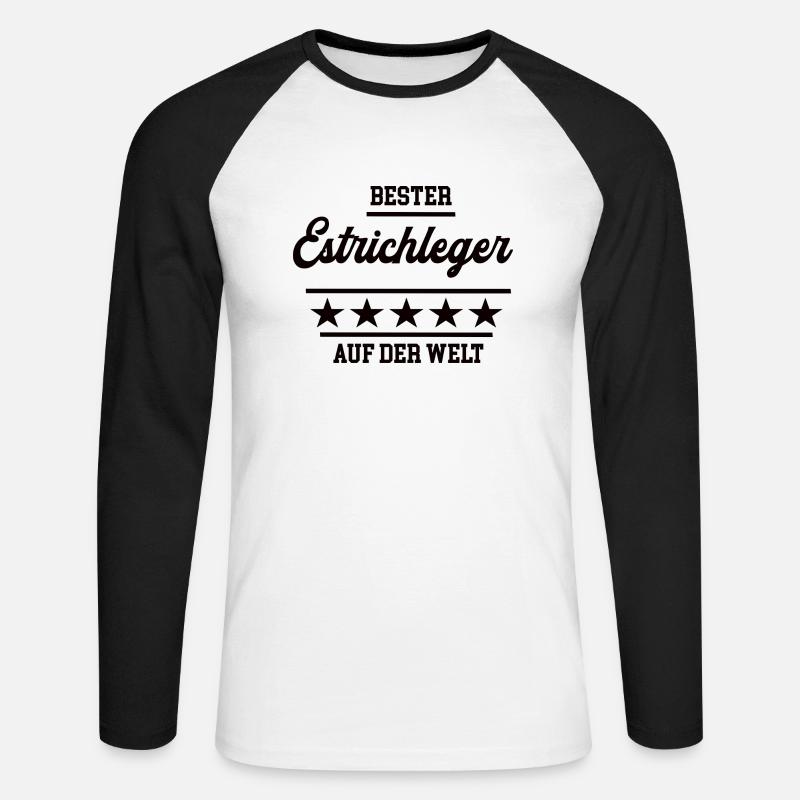 Bester Estrichleger Weltbester Handwerker - Unisex Baseballshirt langarm - Weiß/Schwarz