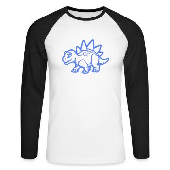 Dinosaur Comic - Unisex Long Sleeve Baseball T-Shirt - white/black - Front - Nik (191cm)