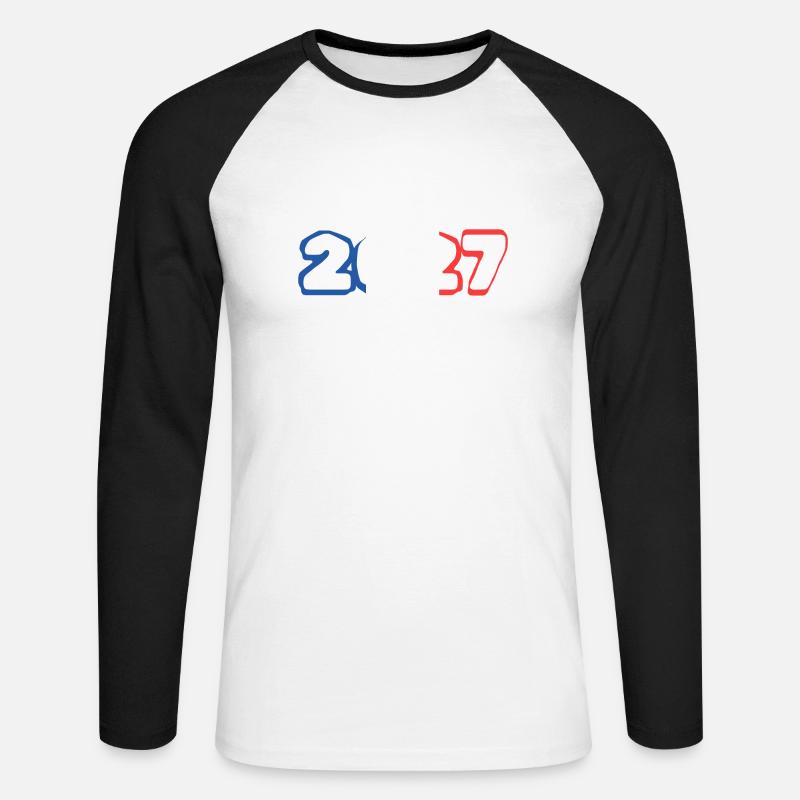 2027 - Unisex Baseballshirt langarm - Weiß/Schwarz