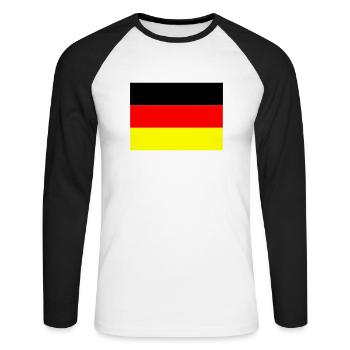 germany - Unisex Baseballshirt langarm - Weiß/Schwarz - Vorne - Nik (191cm)