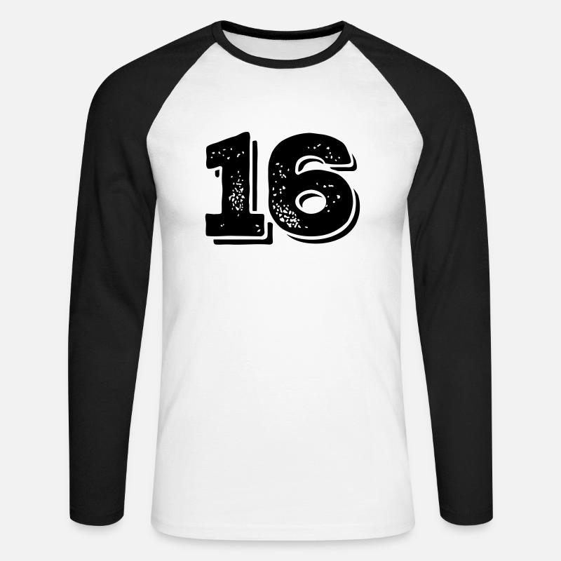 16 Nexa - Unisex Baseballshirt langarm - Weiß/Schwarz