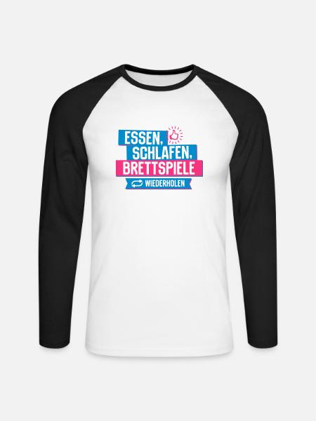 Hobby Brettspiele - Unisex Baseballshirt langarm - Weiß/Schwarz