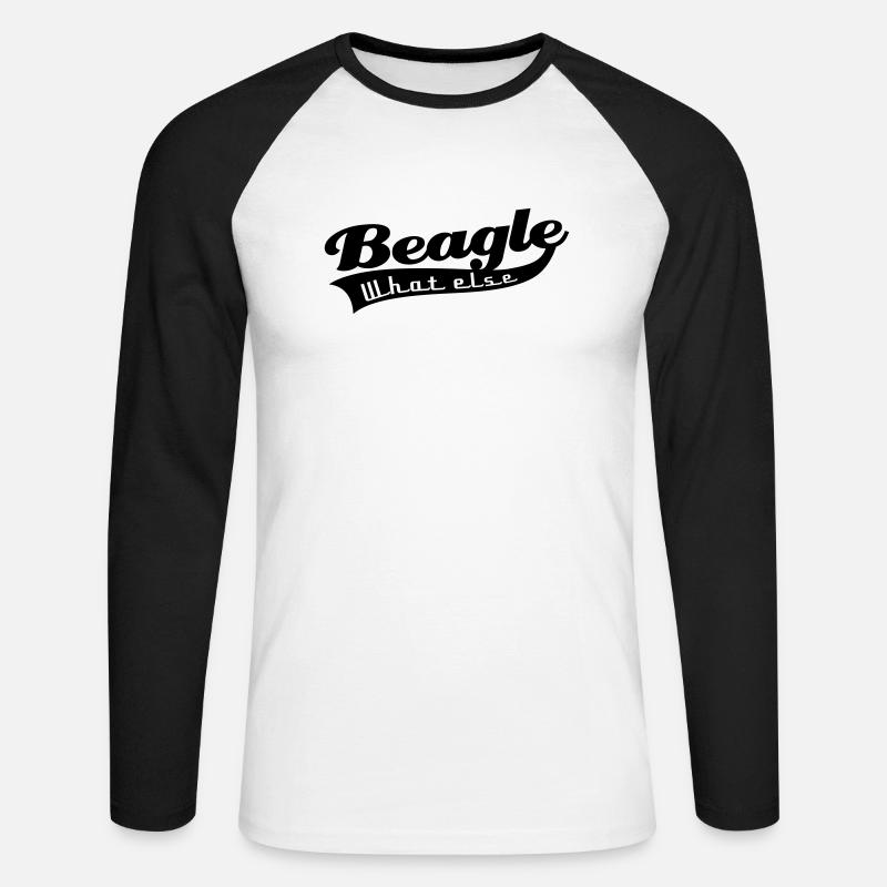 Beagle - Unisex Baseballshirt langarm - Weiß/Schwarz