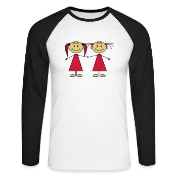 Best Friends Girls - T-shirt baseball manches longues Homme - blanc/noir - Devant - Nik (191cm)