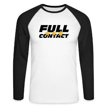 Full Contact - Unisex Long Sleeve Baseball T-Shirt - white/black - Front - Nik (191cm)
