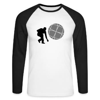 boule - Unisex Baseballshirt langarm - Weiß/Schwarz - Vorne - Nik (191cm)