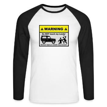 Do not touch my Landy! - Unisex Baseballshirt langarm - Weiß/Schwarz - Vorne - Nik (191cm)