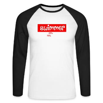 Nager - T-shirt baseball manches longues Homme - blanc/noir - Devant - Nik (191cm)