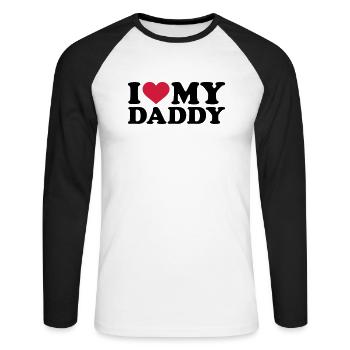 I love my Daddy - Unisex Long Sleeve Baseball T-Shirt - white/black - Front - Nik (191cm)