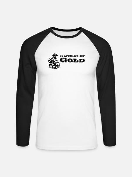Goldschürfer / gold digger 3 - Unisex Baseballshirt langarm - Weiß/Schwarz