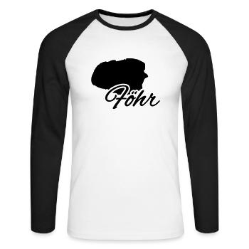 Föhr - Unisex Baseballshirt langarm - Weiß/Schwarz - Vorne - Nik (191cm)