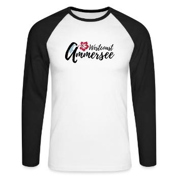 Ammersee Westcoast 3c - Unisex Baseballshirt langarm - Weiß/Schwarz - Vorne - Nik (191cm)