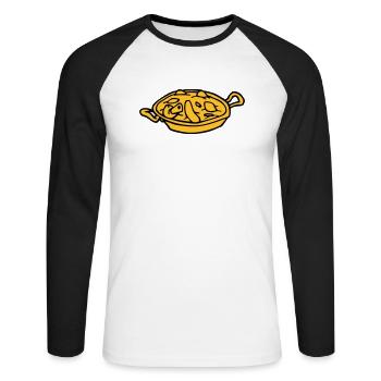 choucroute d'Alsace Sauerkraut plat alsacien - T-shirt baseball manches longues Homme - blanc/noir - Devant - Nik (191cm)