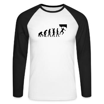 Evolution Bouldering - T-shirt baseball manches longues Homme - blanc/noir - Devant - Nik (191cm)