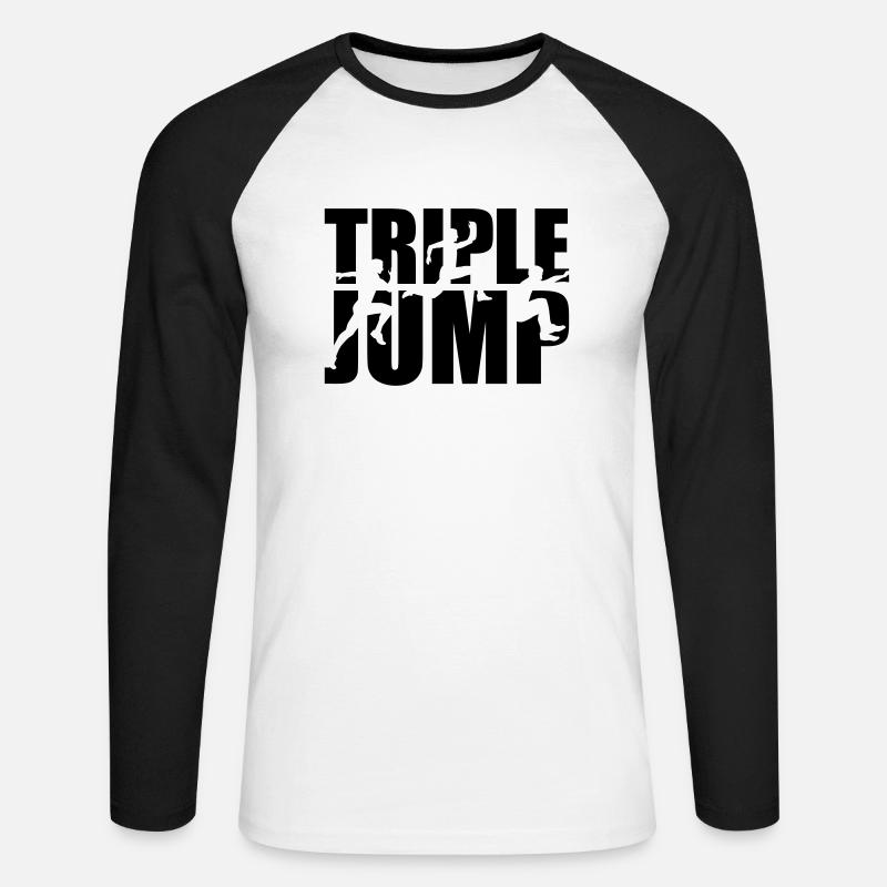 Dreisprung - Unisex Baseballshirt langarm - Weiß/Schwarz