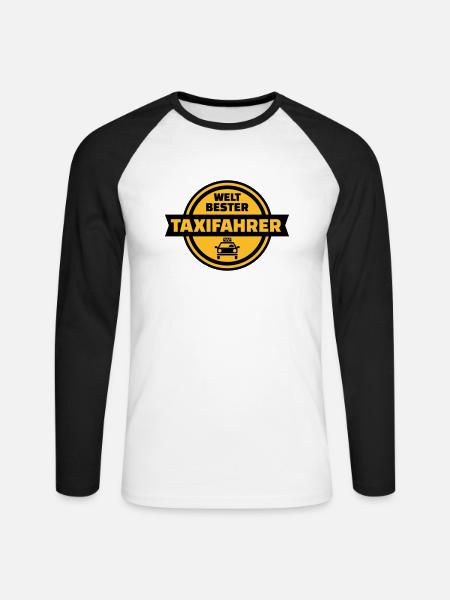 Taxifahrer - Unisex Baseballshirt langarm - Weiß/Schwarz