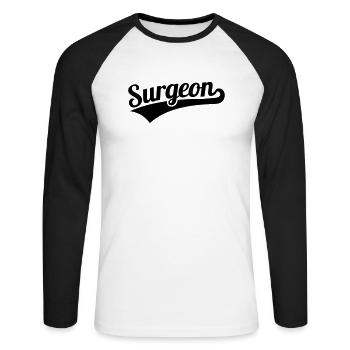 Surgeon - Unisex Long Sleeve Baseball T-Shirt - white/black - Front - Nik (191cm)