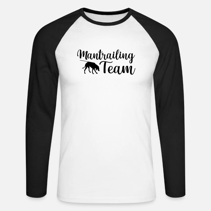Mantrailing Team Hundesport - Unisex Baseballshirt langarm - Weiß/Schwarz