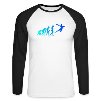 Handball Evolution Enfants Joueurs de handball Hommes D - T-shirt baseball manches longues Homme - blanc/noir - Devant - Nik (191cm)