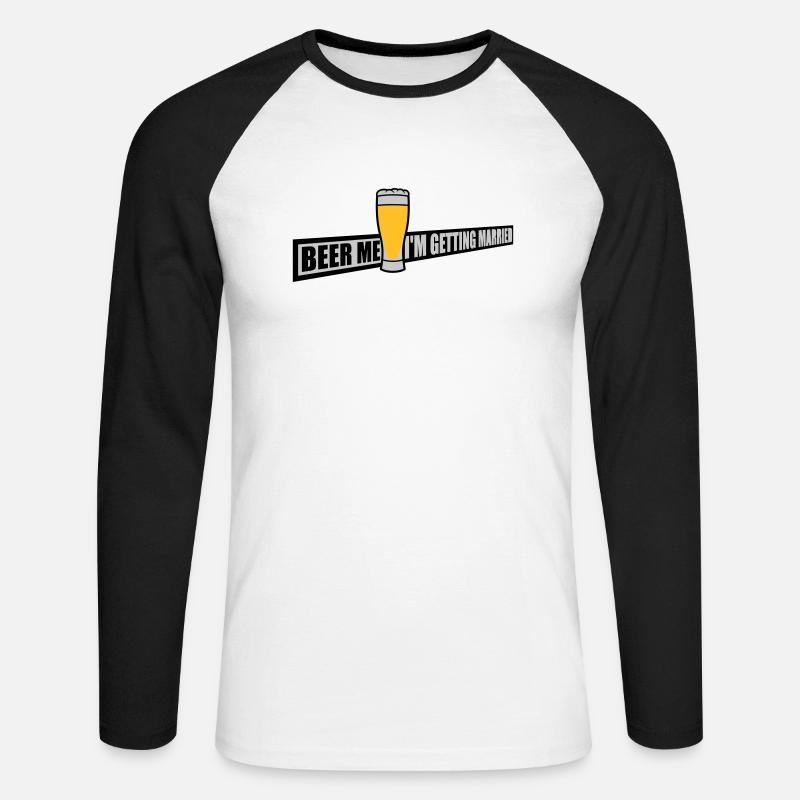 Beer Me Getting Married - Unisex Baseballshirt langarm - Weiß/Schwarz