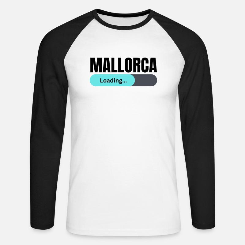 MALLORCA is loading - Unisex Baseballshirt langarm - Weiß/Schwarz