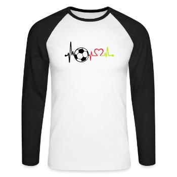Football Love Beat Germany - Unisex Long Sleeve Baseball T-Shirt - white/black - Front - Nik (191cm)