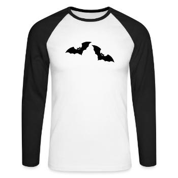 Bat 2 - Unisex Long Sleeve Baseball T-Shirt - white/black - Front - Nik (191cm)