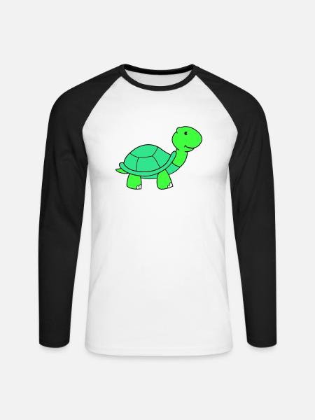 turtle - Unisex Long Sleeve Baseball T-Shirt - white/black